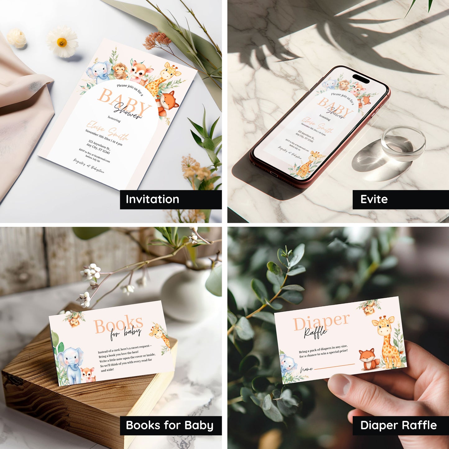 Baby Shower Bundle - Cute Animals Theme ๐ป๐ฆ
