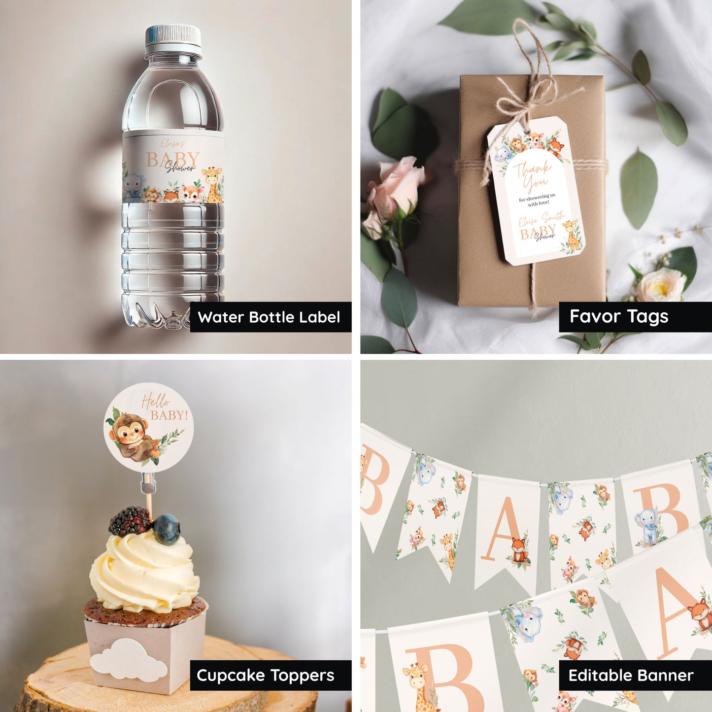 Baby Shower Bundle - Cute Animals Theme ๐ป๐ฆ