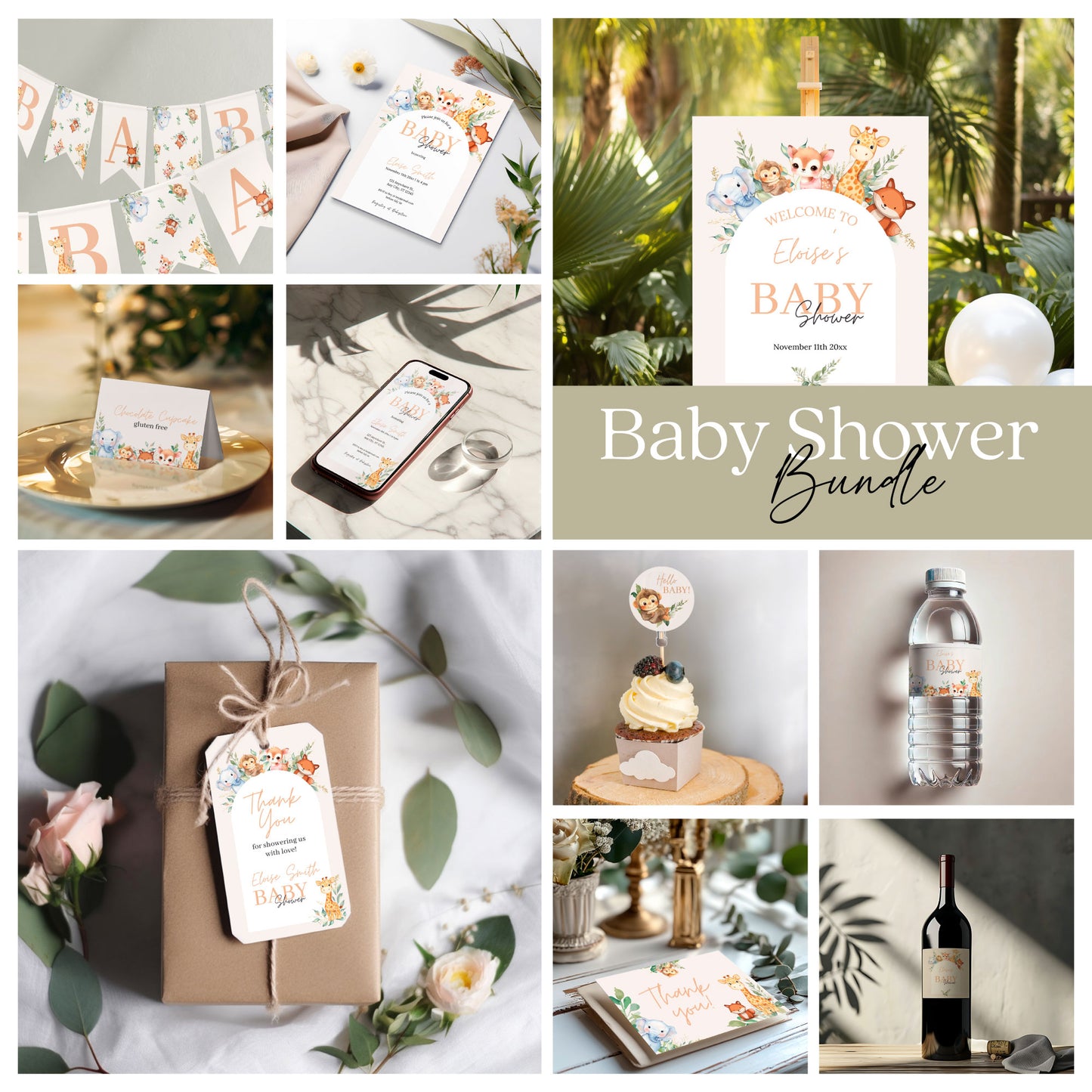 Baby Shower Bundle - Cute Animals Theme ๐ป๐ฆ