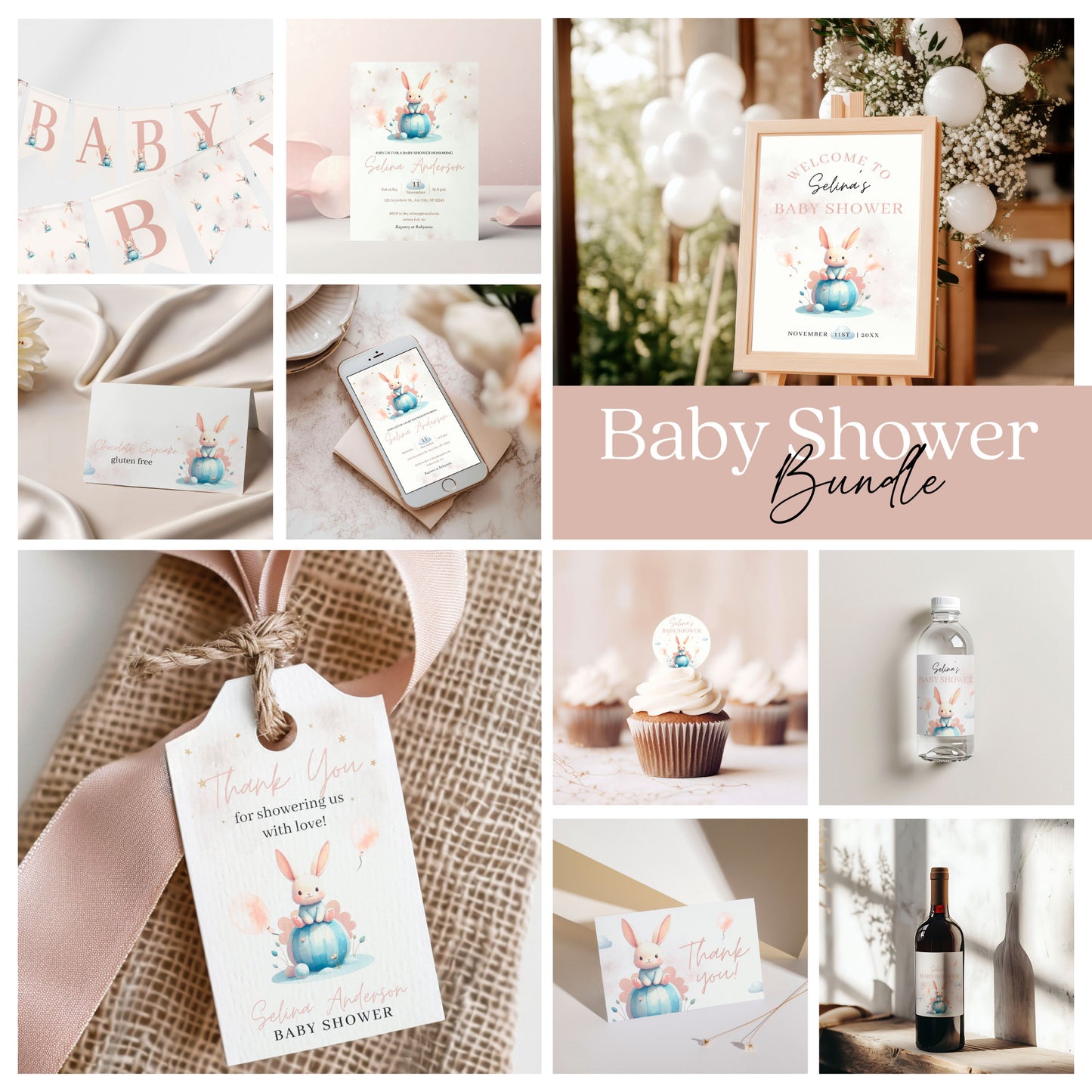 Baby Shower Bundle - Bunny Love Theme ๐ฐ
