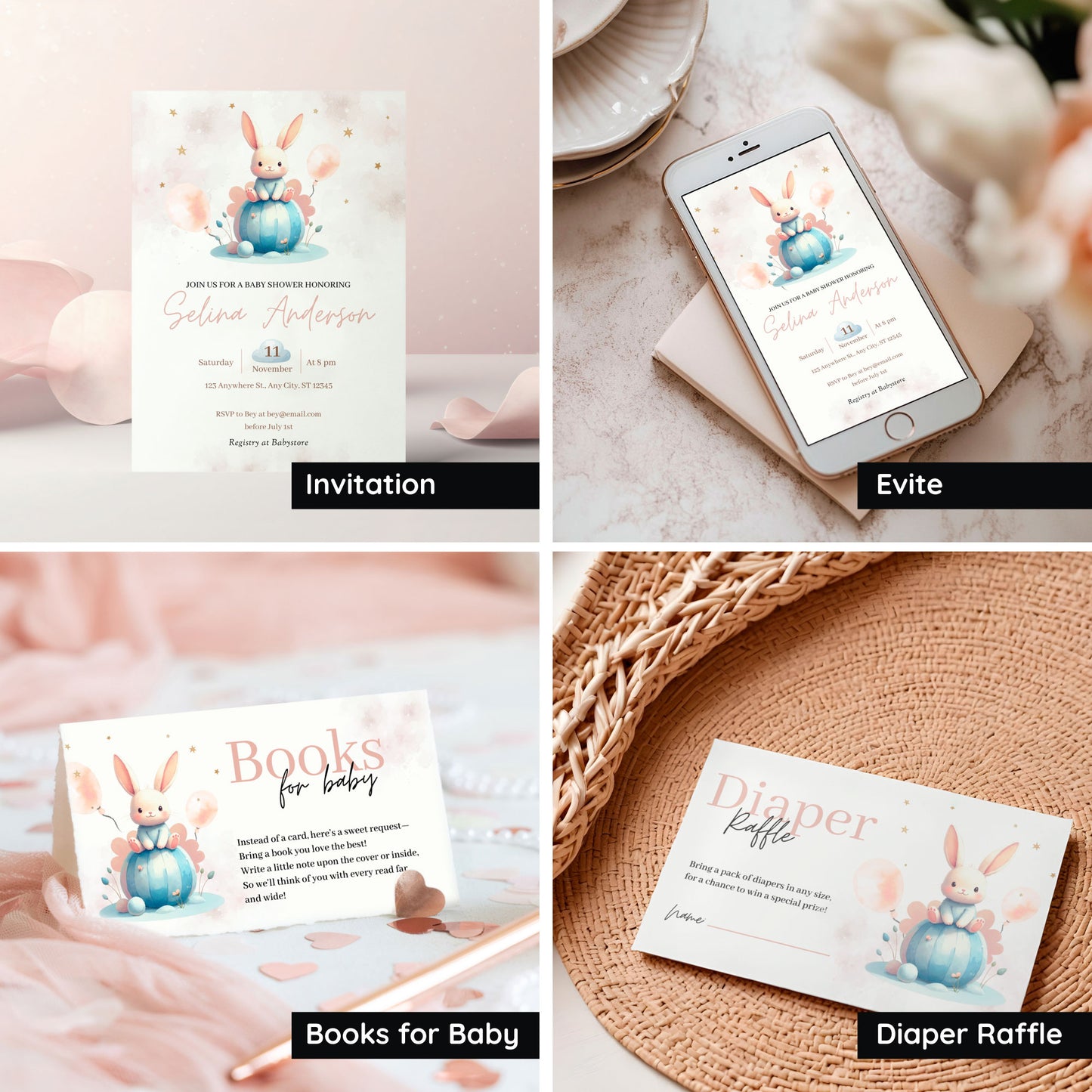 Baby Shower Bundle - Bunny Love Theme ๐ฐ
