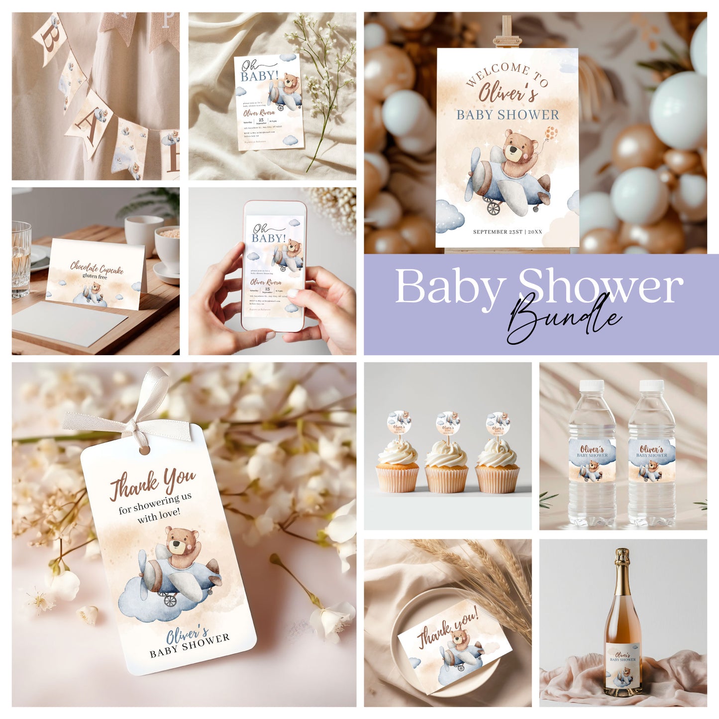 Baby Shower Bundle - Teddy Bear Theme ๐ป