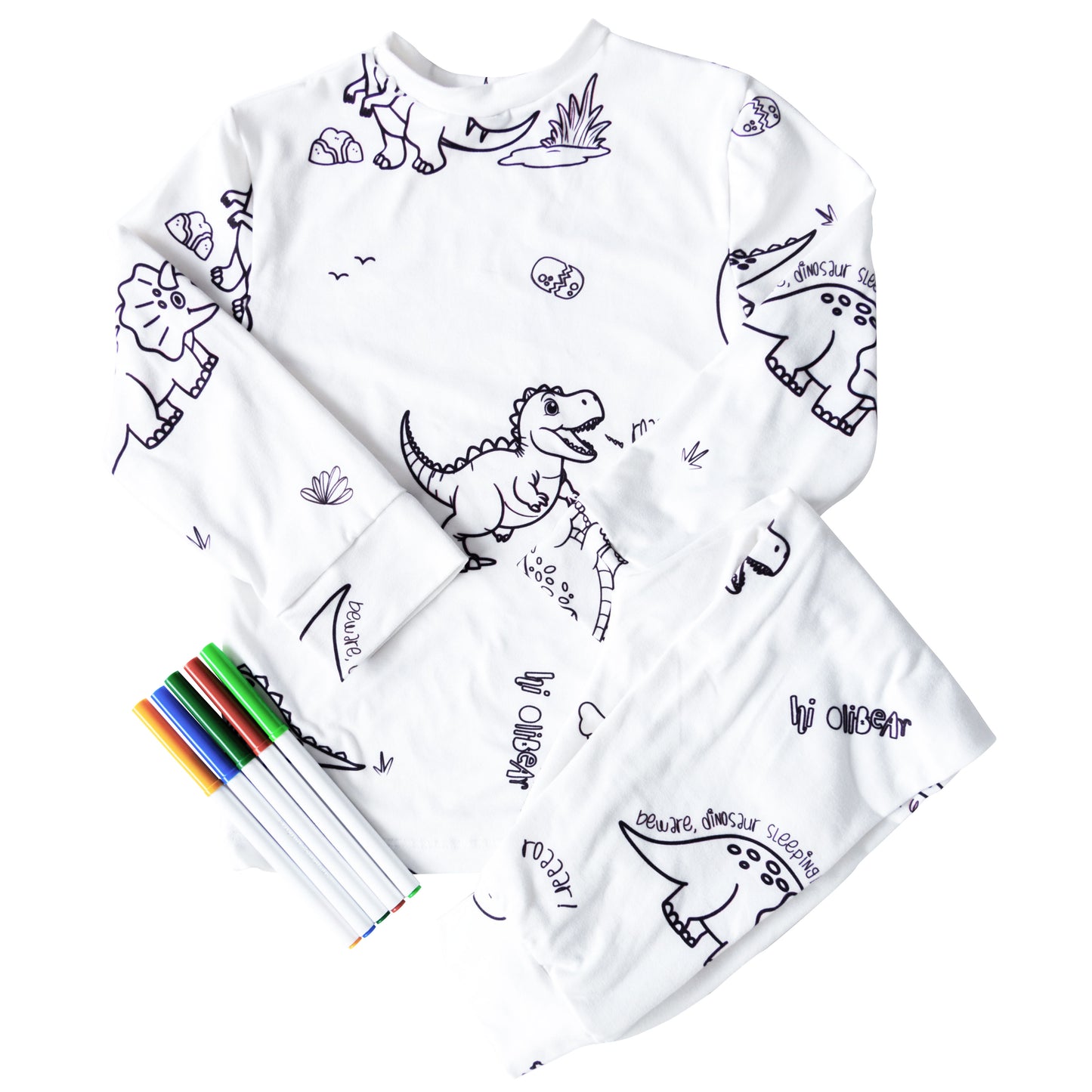 Dino World Colorable Pajama Set
